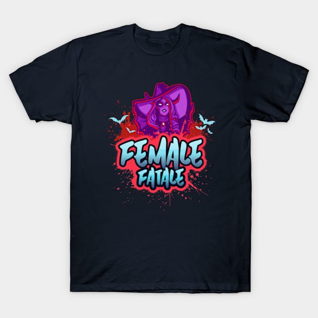 Halloween Female Vampire T-Shirt by bert englefield 